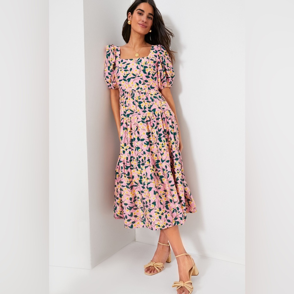 NWT Tuckernuck Exclusive Moon River Pink Multi Floral Print Midi Dress - M